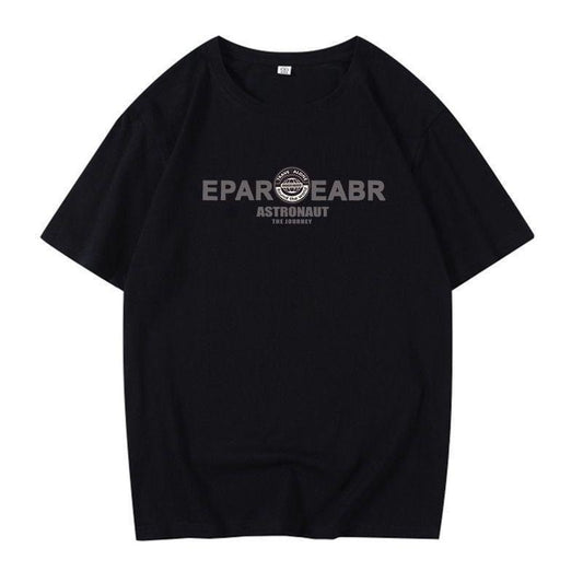 2025 Summer Short-Sleeved T-shirt Men's Korean Style Fashion Brand Trendy All-Match Letters Printed Loose Half-Sleeve Top