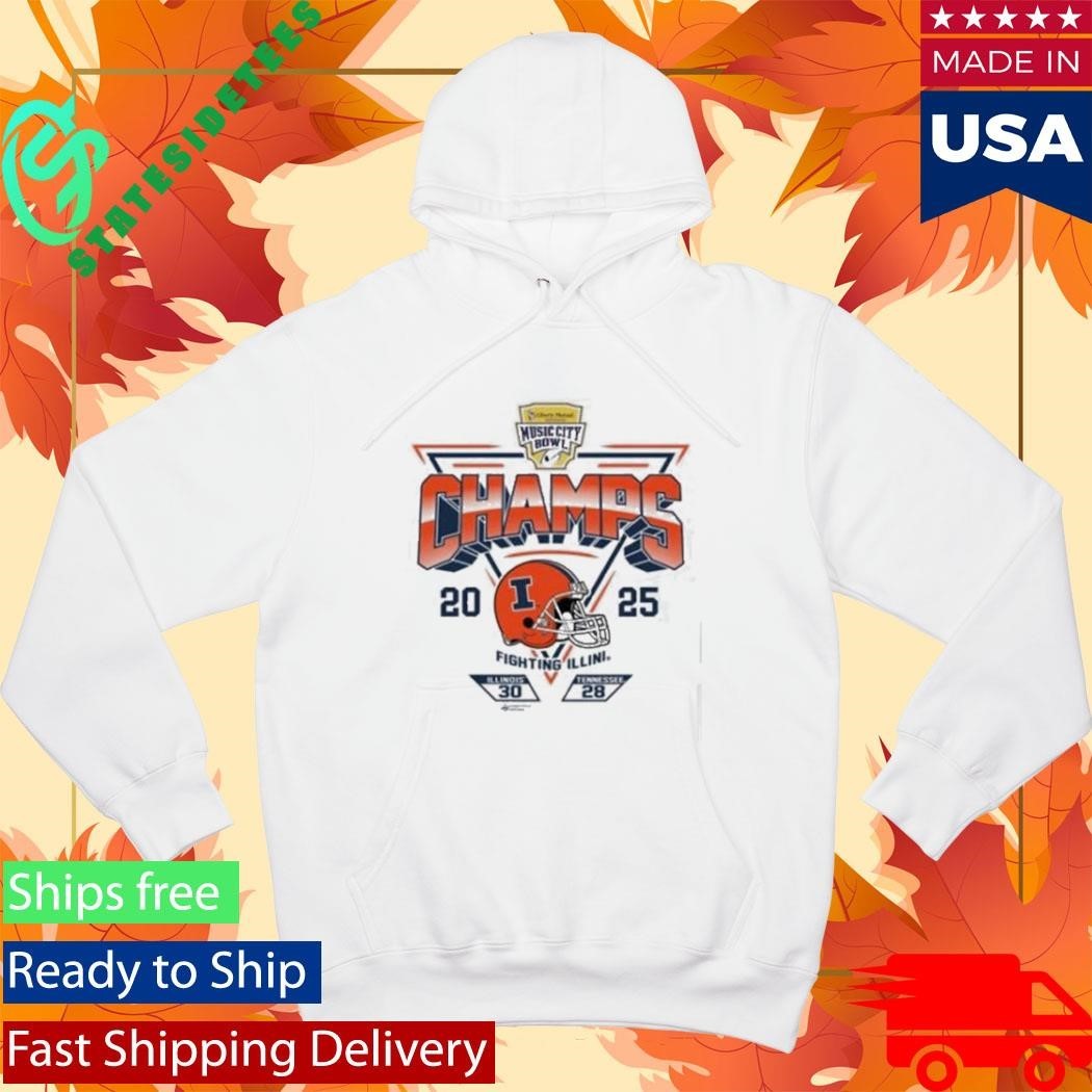 2025 Transperfect Music City Bowl Illinois Champs Score Sst Shirt