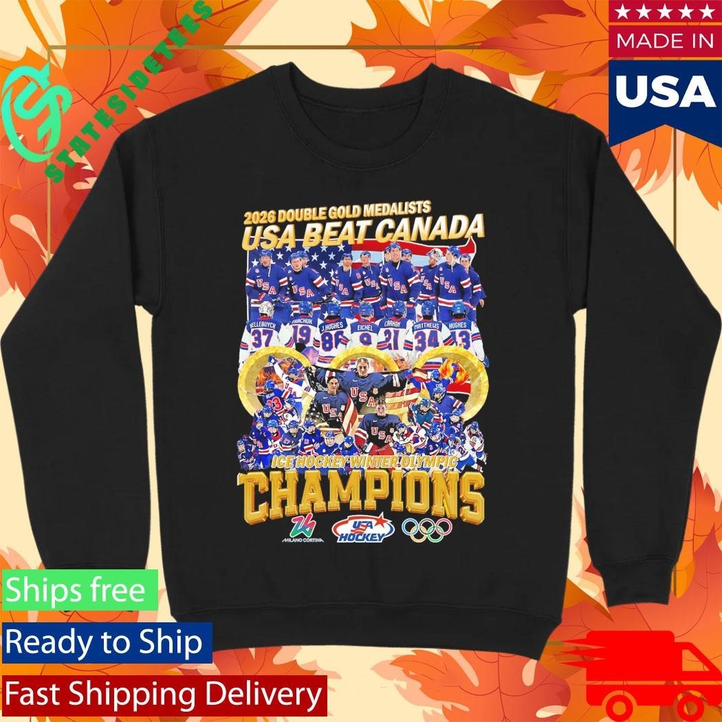 2026 Double Gold Medalists Usa Beat Canada Ice Hockey Winter Olympic Shirt