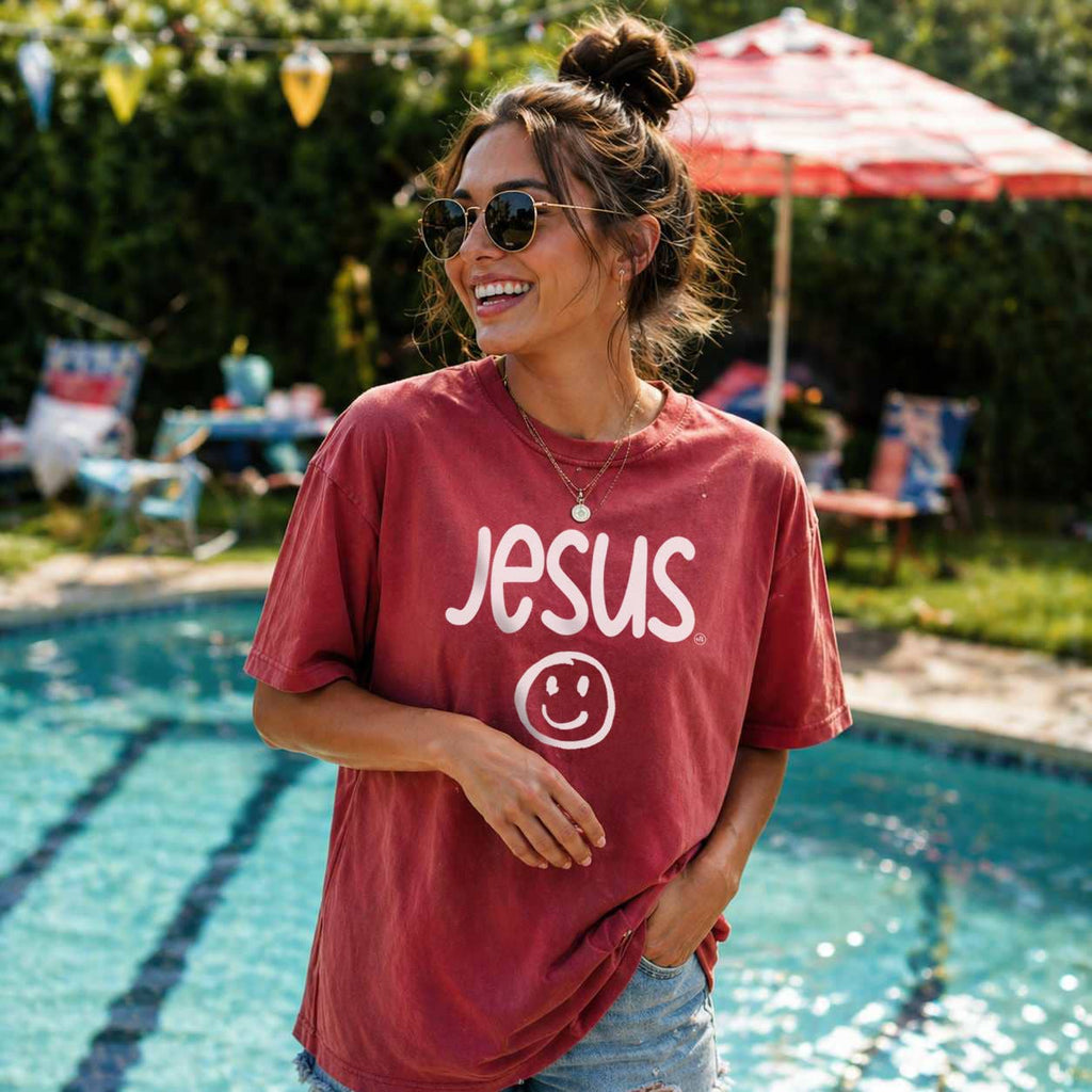 Jesus Smiley Graphic Tee