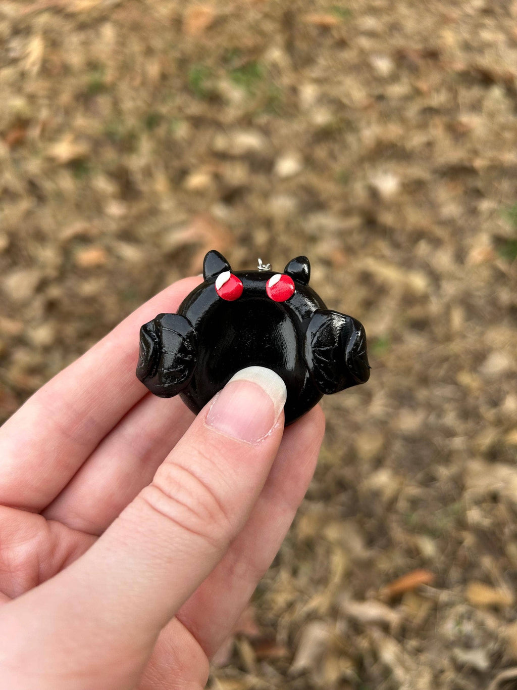 Mothman Polymer Clay Cryptic Worry Stone