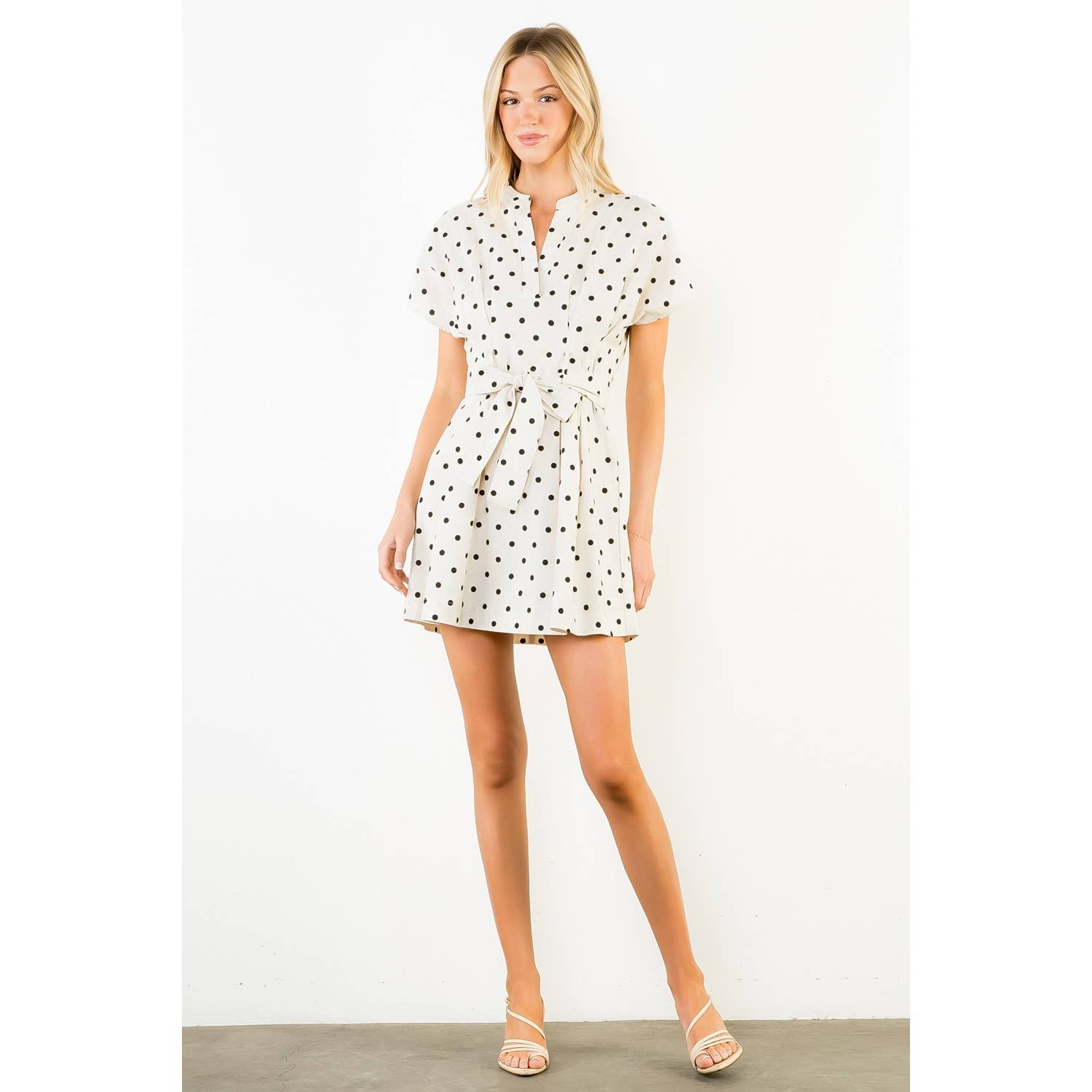 Short Sleeve Polka Dot Dress