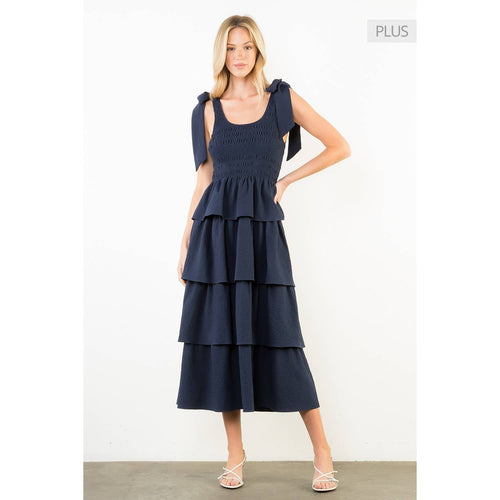 /Size Xl/ Tie Straps Ruffle Tiered Dress