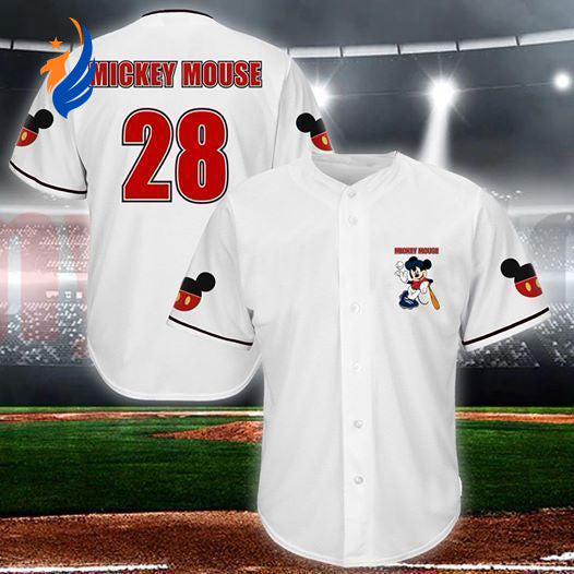 28 Mickey Mouse Lover Baseball Jersey: Unique Player Gift for Fans - Bafud