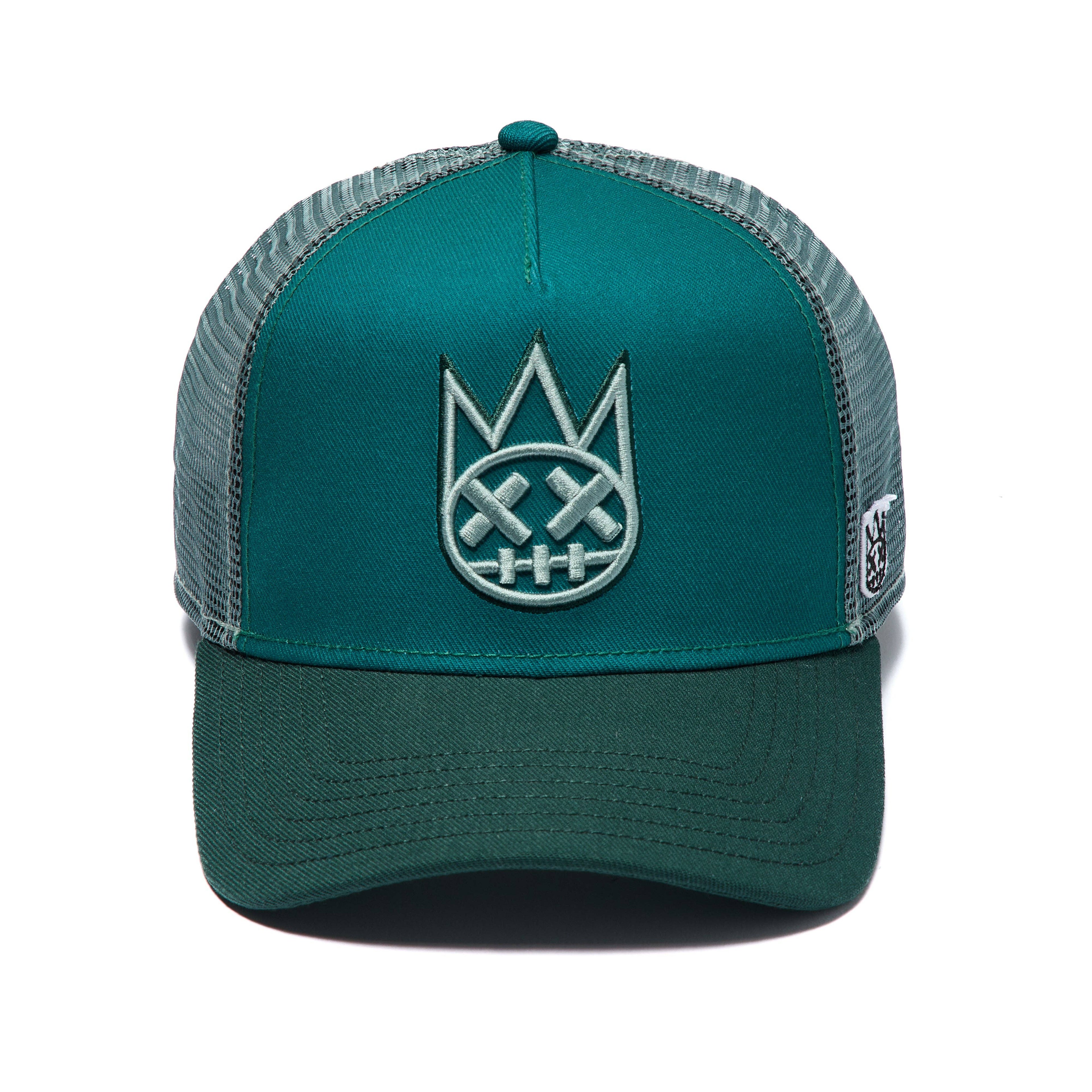 Cult's Logo Mesh Back Trucker Hat in Bayberry