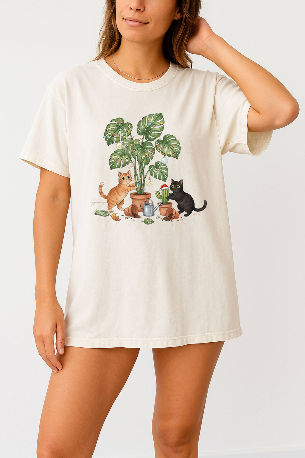 O Christmas Plant Shirt Funny Cat Christmas T-Shirt