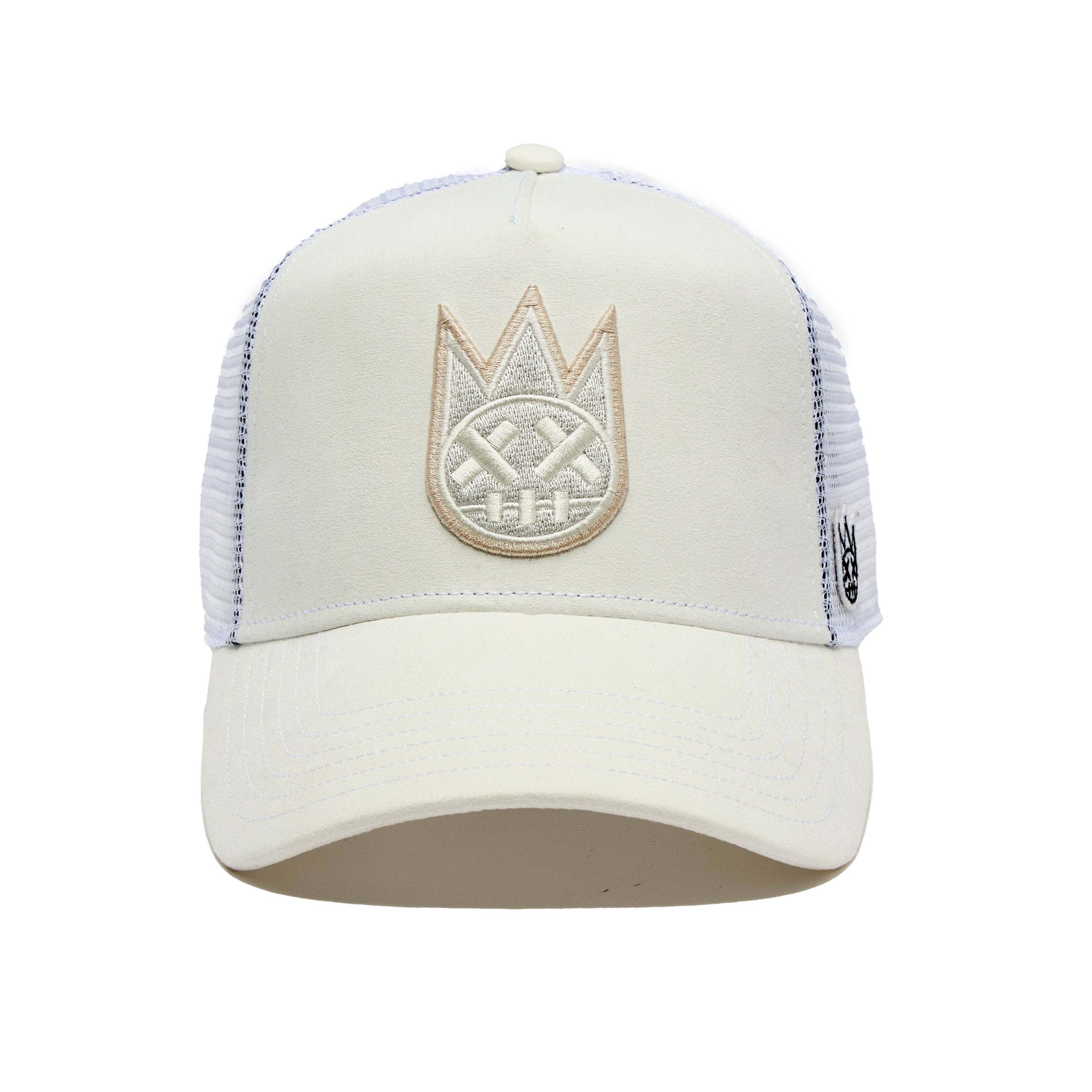 Cult's Clean Logo Mesh Back Trucker Hat in Winter White