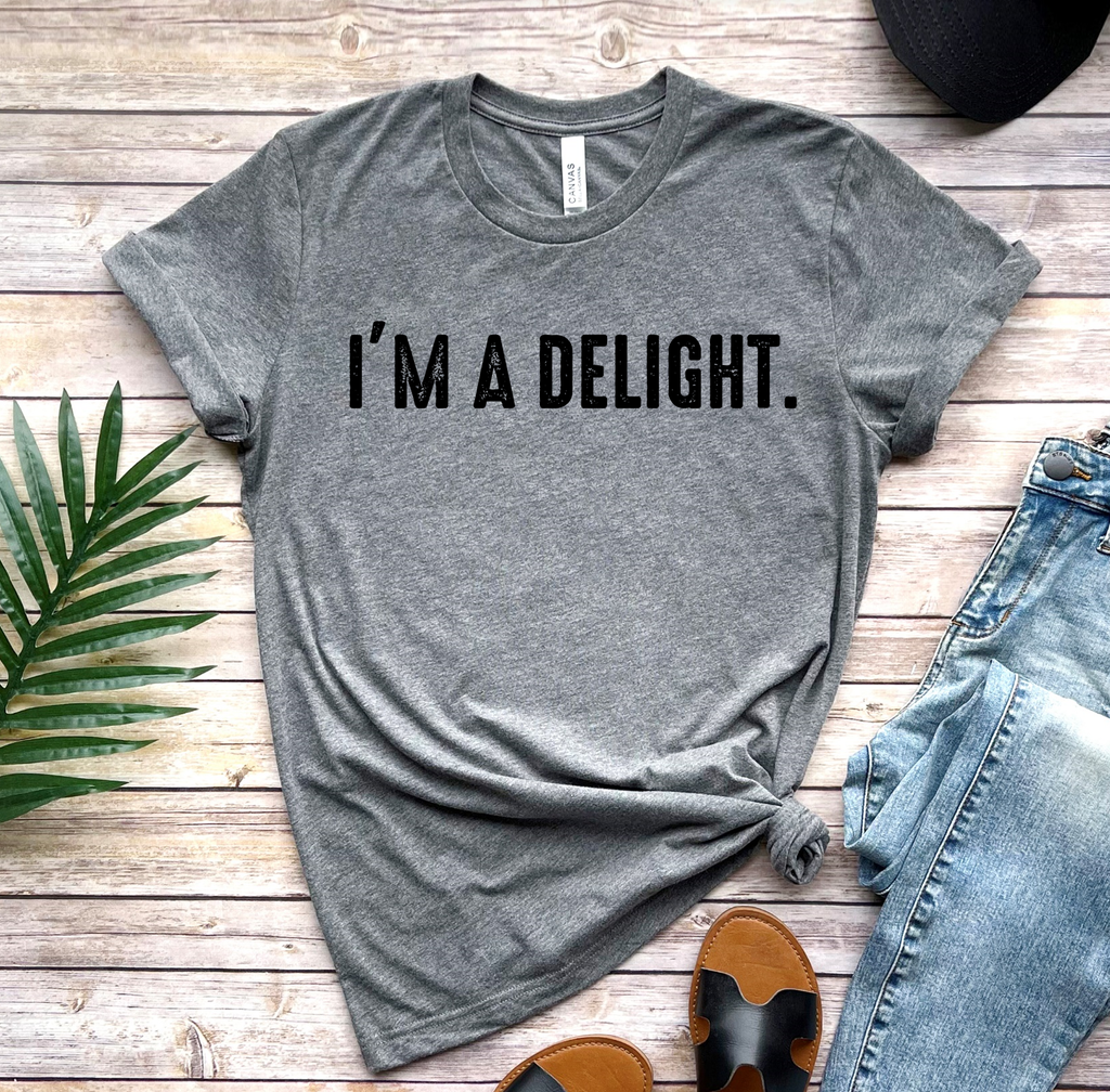 I'm A Delight Viral Sarcastic Funny Mama Vintage Graphic Tee