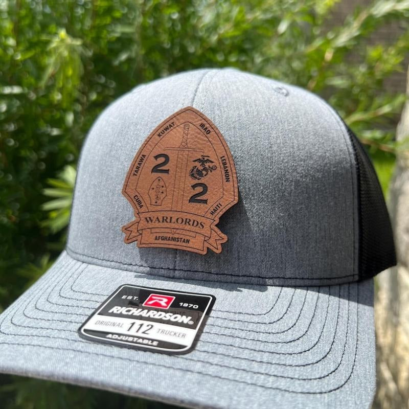 2nd Battalion 2nd Marines Leather Hat Patch Richardson Hat Mesh Back Snap Back | Salty Vet | T-Shirts, Hoodie, Sweatshirt