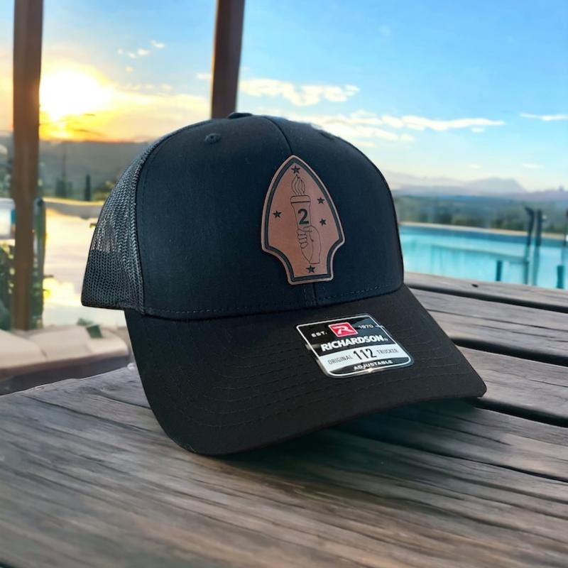 2nd Marine Division Leather Hat Patch Richardson Hat Mesh Back Snap Back | Salty Vet | T-Shirts, Hoodie, Sweatshirt