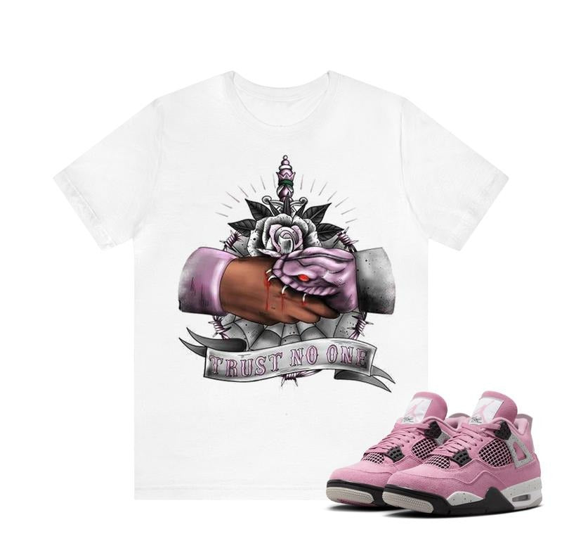 2pac Trust No One Match 4 Orchid Neutral Sneakers Unisex Y2k Graphic Tee T-shirt Hoodie, Sweatshirt | DripVista.com