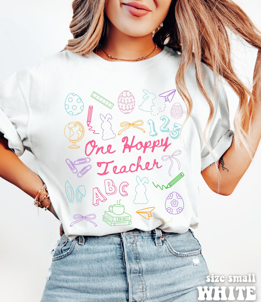 Easter Teacher Hoppy Teacher Comfort Colors Teacher Elementary Teacher Easter Tee Teacher (4)