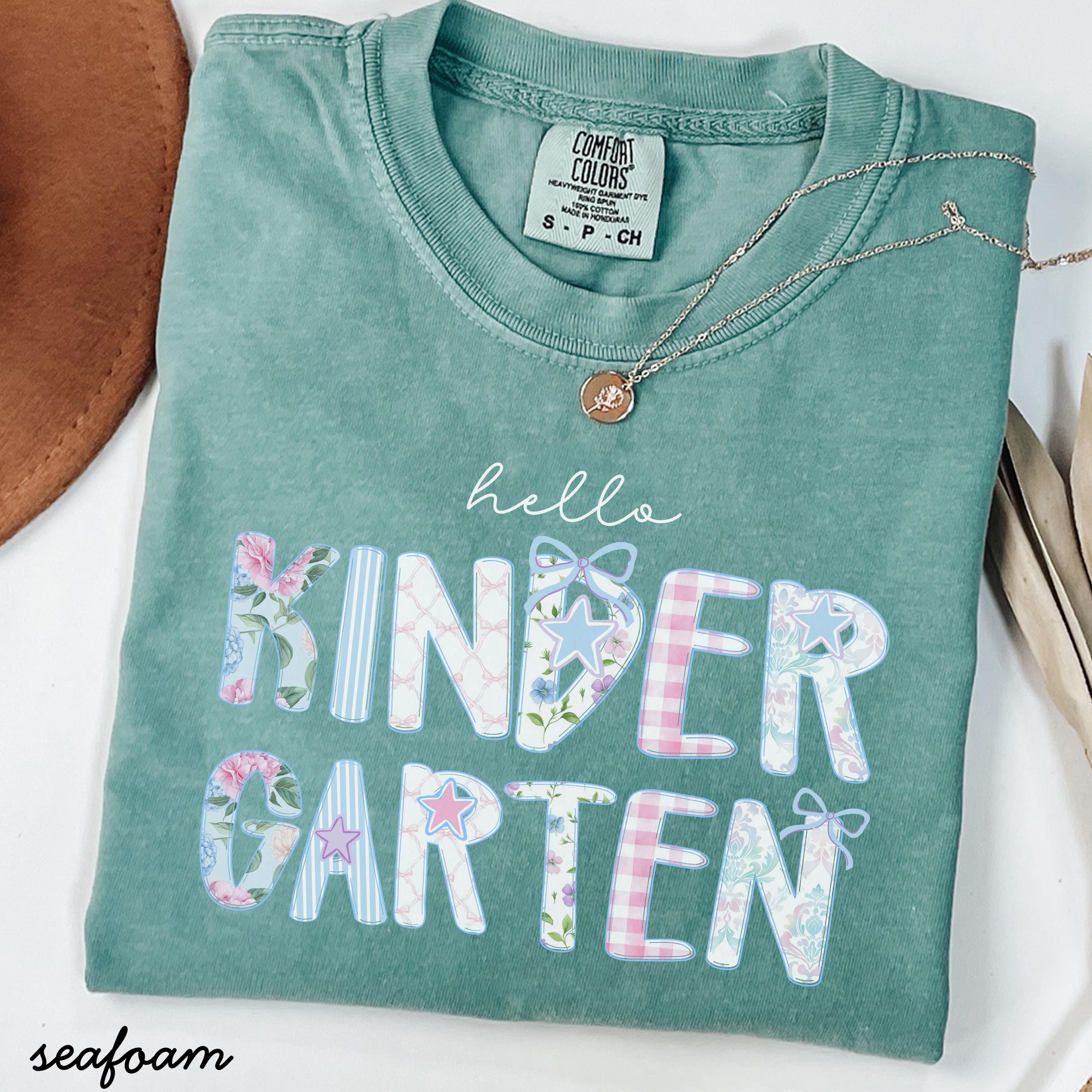 Kingergarten Comfort Colors Kindergarten Teacher Kindergarten Gingham Teacher Kindergarten Teacher Grandmillenial (4)