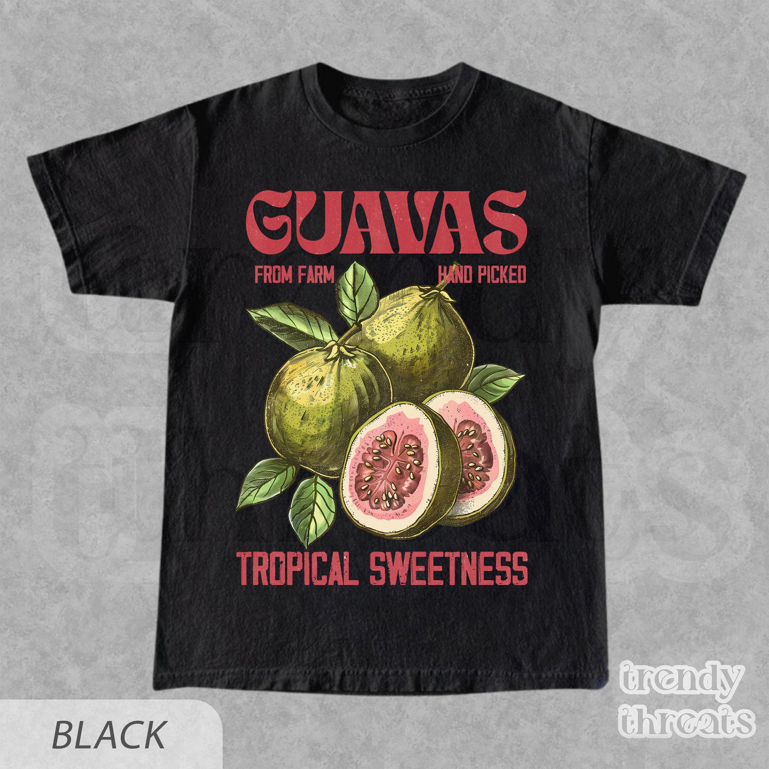 Guavas Retro Commercial Vintages Guavas Label Exotic Fruit Lover Tee (4)