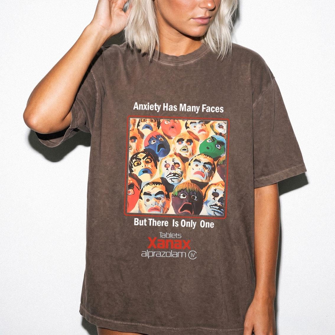 Xanax Anxiety Faces Comfort Colors Retro Heavyweight Tee Vintage Washed (4)