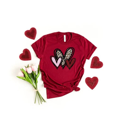 3 Doodle Heart Valentines Shirt, Leopard Heart Shirt, Cute Valentines Day Shirt, Leopard Shirt, Cute Heart Shirt, Valentines shirt, Heart Sweatshirt, Funny Valentines Tee, Hodie and Sweater, T-Shirt