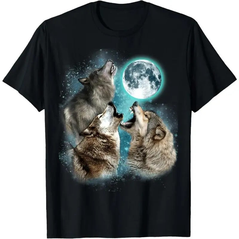 3 Wolf Moon Howling Wolf Head Funny Wolves For Men Women T-Shirt Hoodie, Sweatshirt | DripVista.com