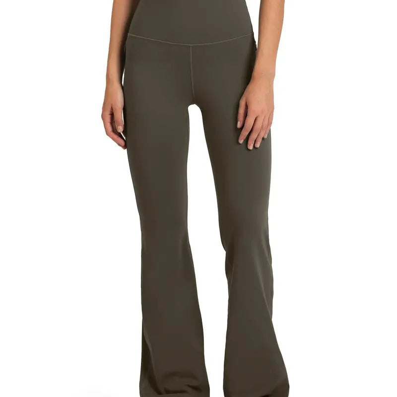 Colorfulkoala Dreamlux Flared Leggings 29.5" / 31.5" Inseam Fabric Womenswear Comfortable Women's Slim Ventilate Versatile Comfortable Pocket Buttock-lift Fashionable Bottom Style Suit Trouser Fit Breathable Pants