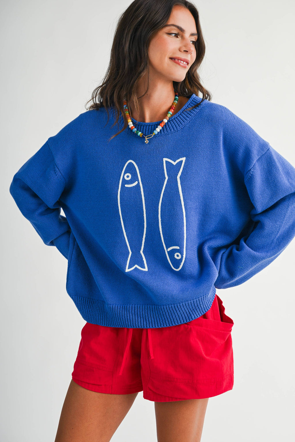 3434GK Oversized Graphic Knit Sweater