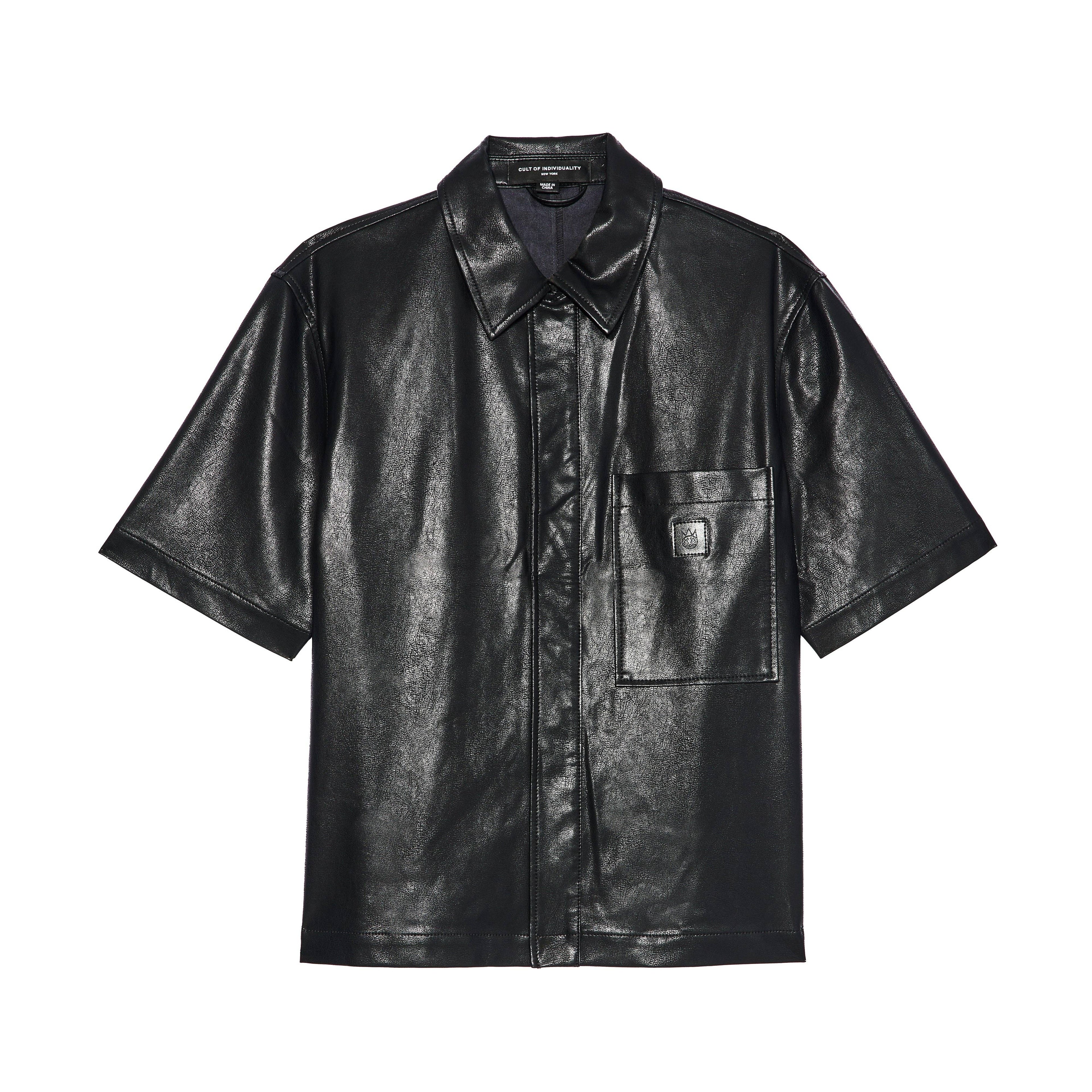 Cult's Oversized Leather Shirt in Black