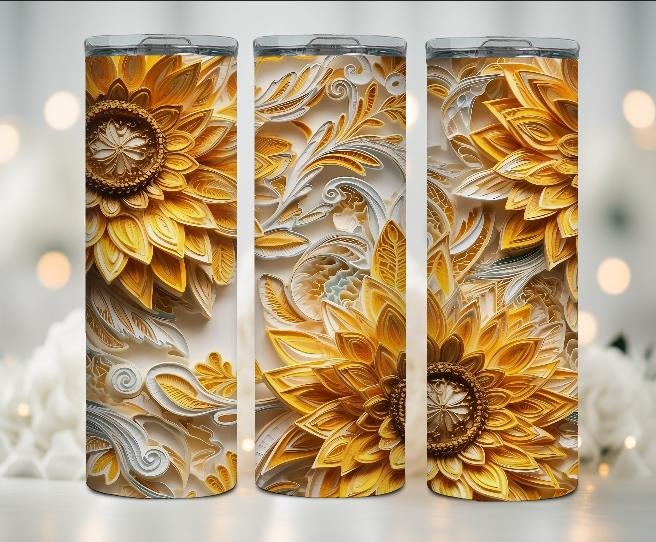 3D Embroidered Sunflower Tumbler T-Shirts, Hoodie, Sweatshirt | DripVista.com