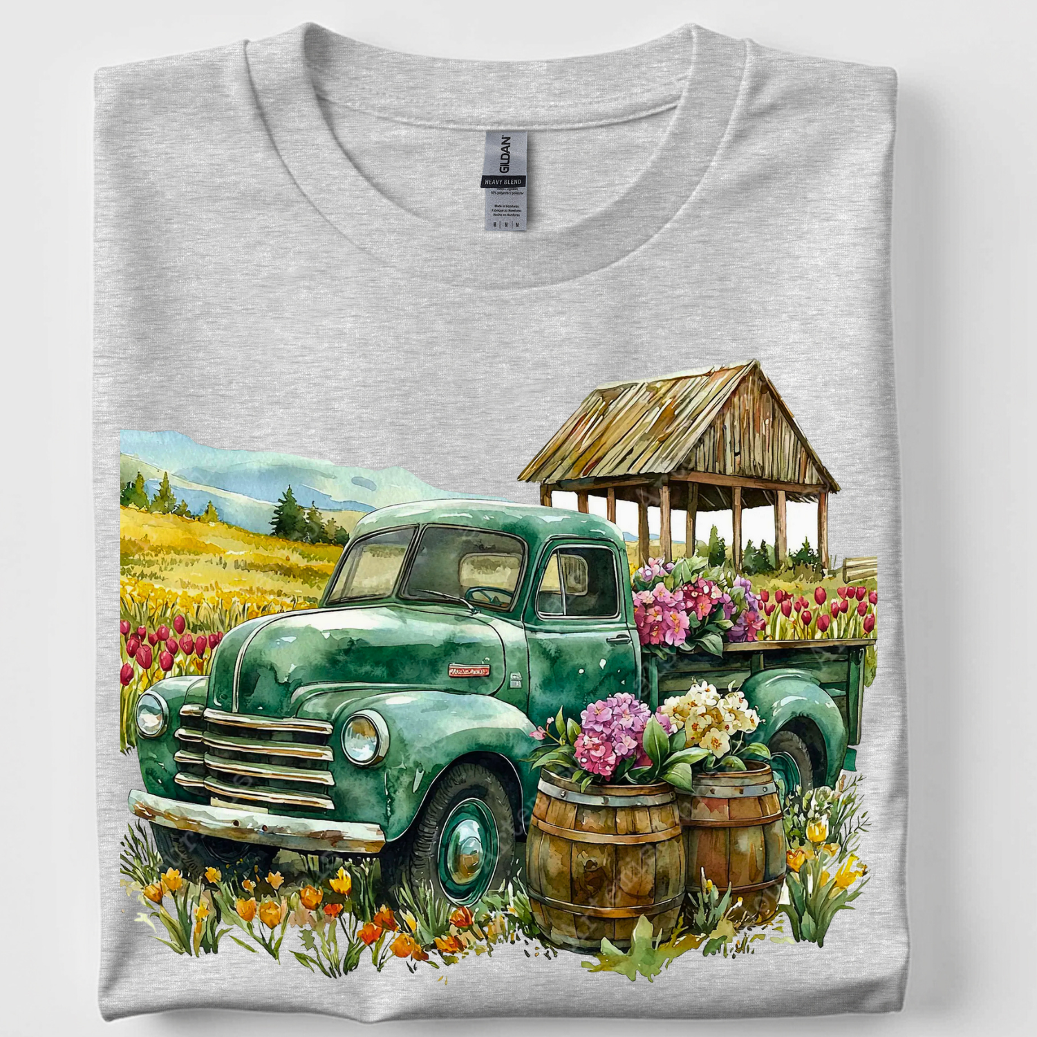 Vintage Truck Spring Flowers T-Shirt/ Sweatshirt