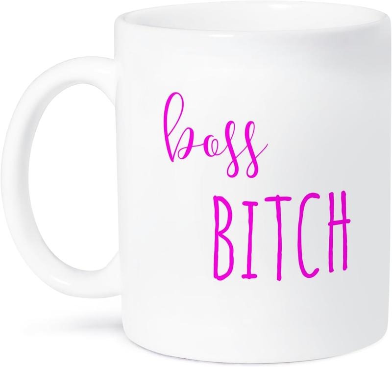 3dRose Boss Bitch Pink Mug,
