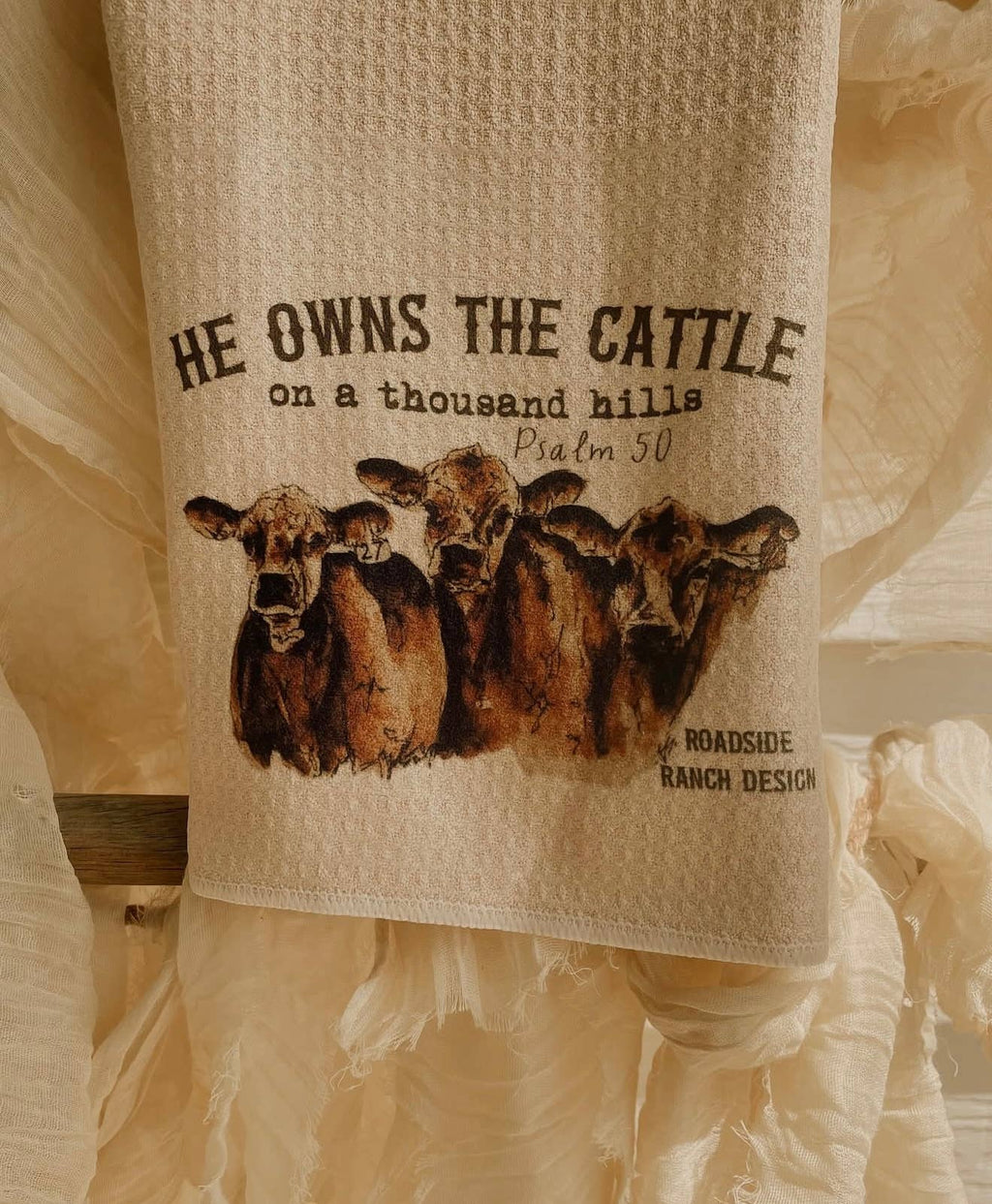 He Owns the Cattle Kitchen Towel