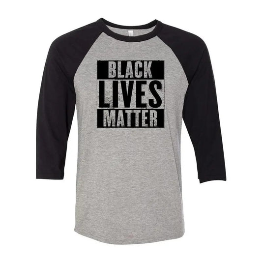 Black Lives Matter 3/4 Sleeve Raglan Baseball T-Shirt Casual Crewneck
