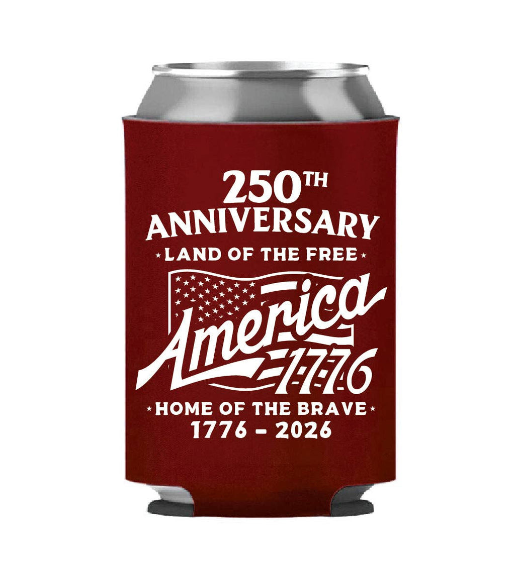 250th Anniversary - Home of the Brave Red Koozie - 4696