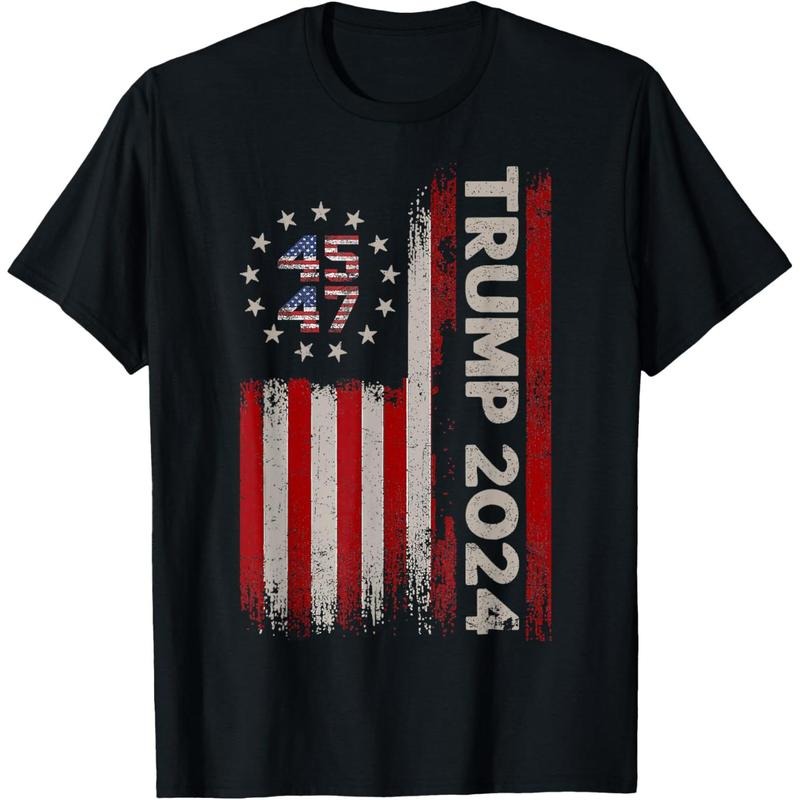 45 47 Donald Trump 2024 American Flag 2024 Election T-Shirt made in usa