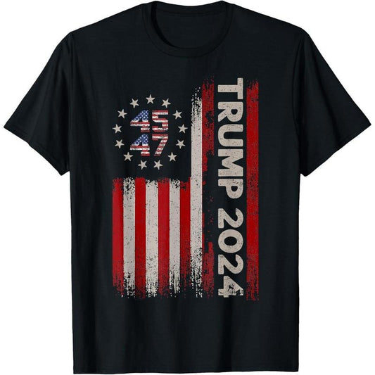 45 47 Donald Trump 2024 American Flag 2024 Election T-Shirt made in usa