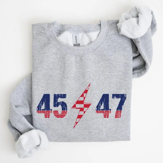 45 47 Sweatshirt, Trump 2024 Sweatshirt, Donald Trump 47th President, Presidential Election Hoodie, Trump MAGA 47 Shirt, Political Gifts