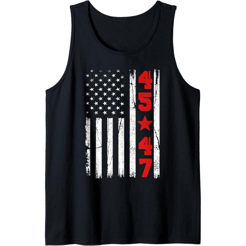 45 47 Trump 2025 Flag Vintage American Flag 47th President Tank Top made in USA T-Shirts, Hoodie, Sweatshirt | DripVista.com
