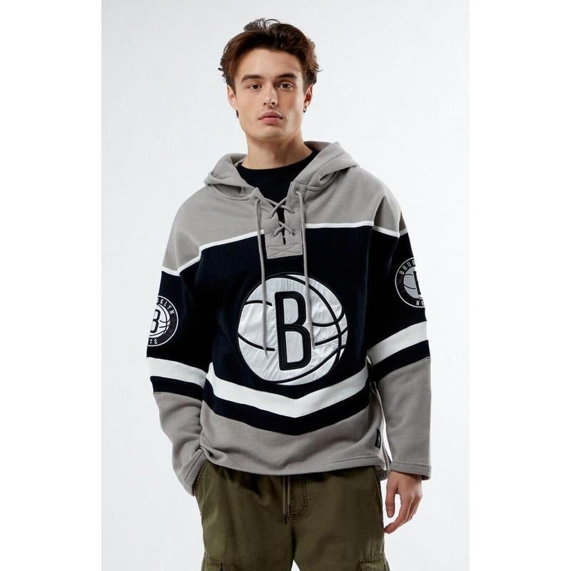 47 Brand Men's Brooklyn Nets Lacer Hoodie T-Shirts, Sweatshirt | DripVista.com
