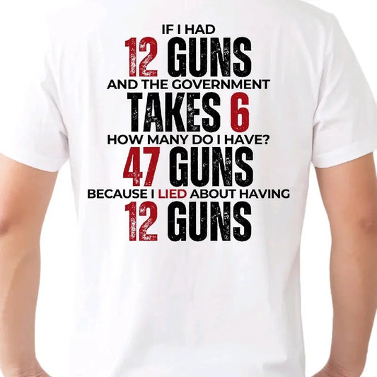 47 Guns Red Menswear T-shirt for Men Cotton Casual Crewneck Trump - Tee Short Sleeve Streetwear