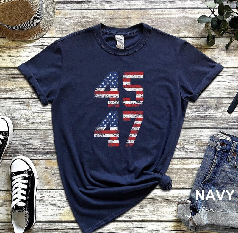45/47 Shirt, Trump 2024 Gift Shirt, Trump Supporter Shirt