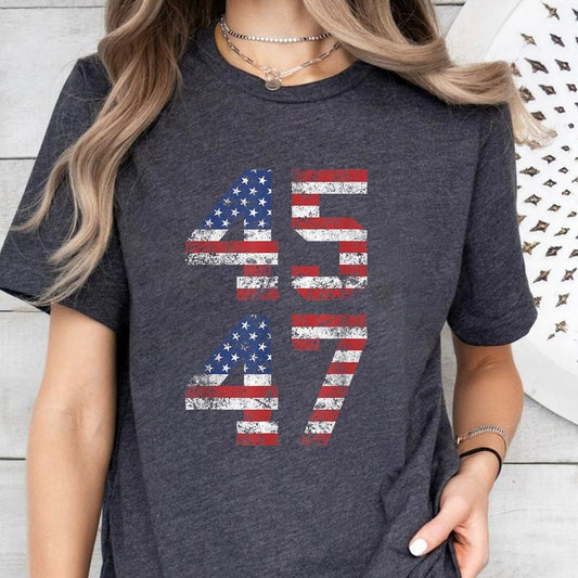 45/47 Shirt, Trump 2024 Gift Shirt, Trump Supporter Shirt, President Election Shirt, 45/47 Trump For President Tee, Republican Gift tee