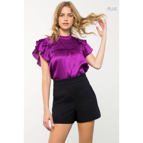 /Size Xl/ Flutter Sleeve Textured Top