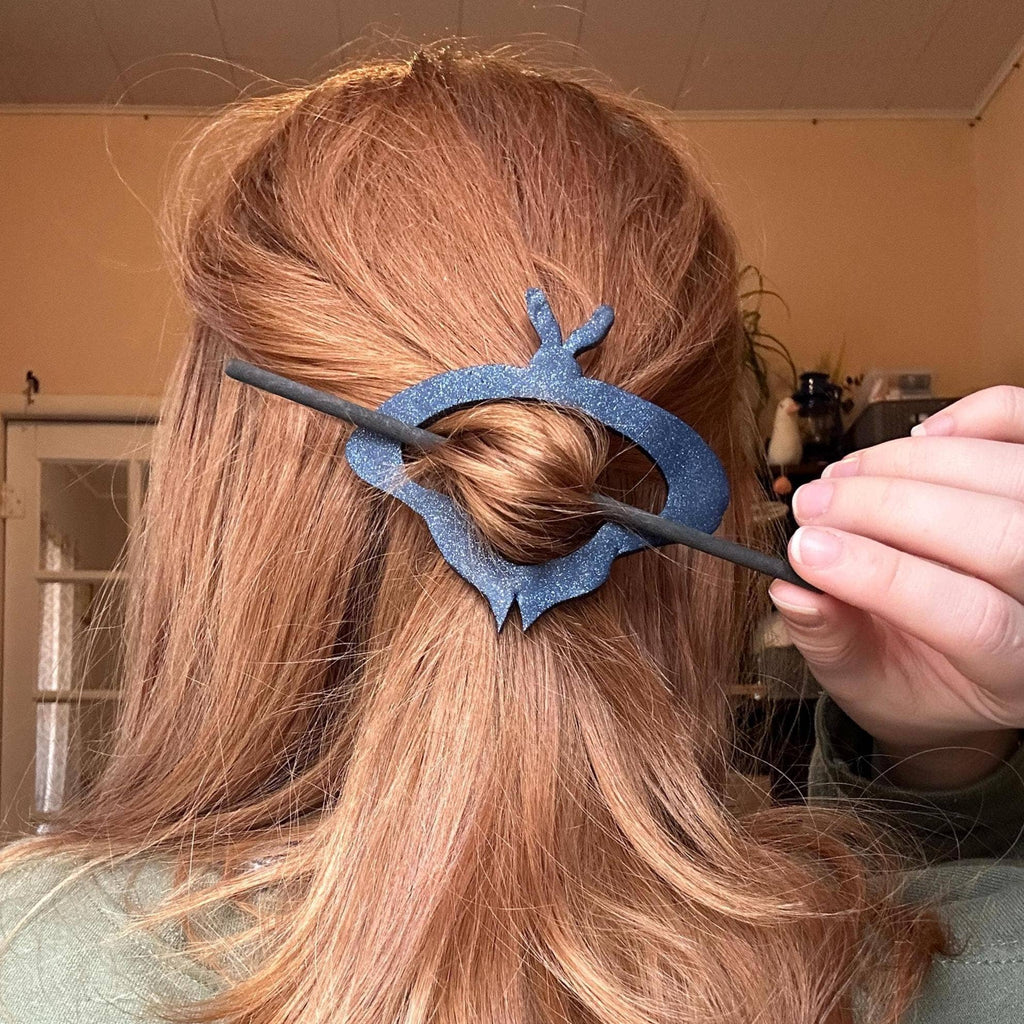 Celestial Moth Hair Slide, Polymer Clay Barrette