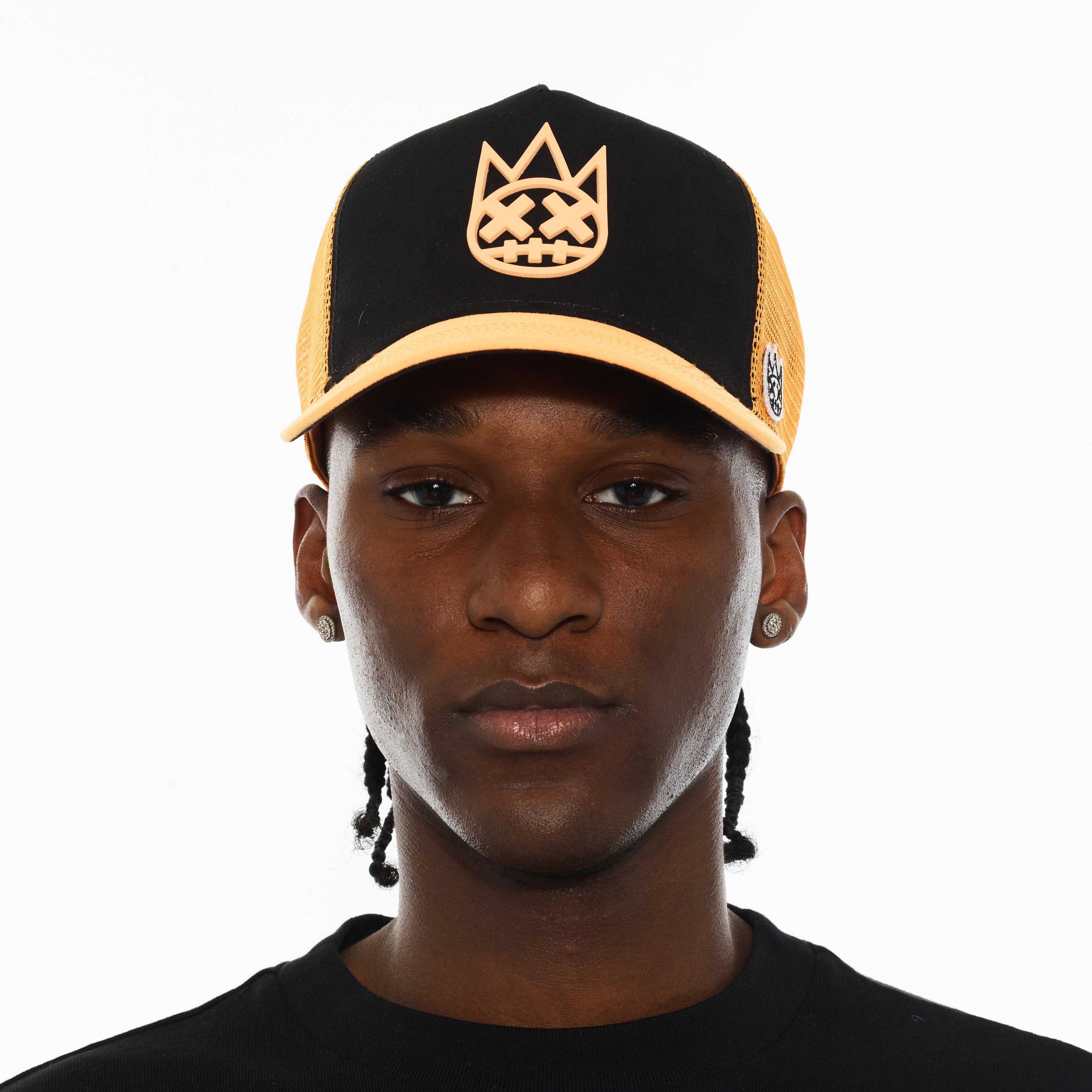 Logo Mesh Back Trucker Hat "Shimuchan" in Black