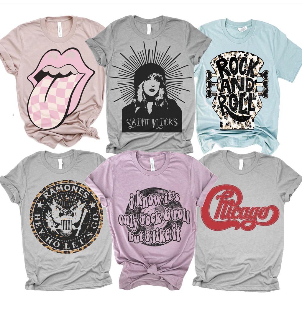 Classic Rock & Roll Band Retro Music Concert Graphic Tee