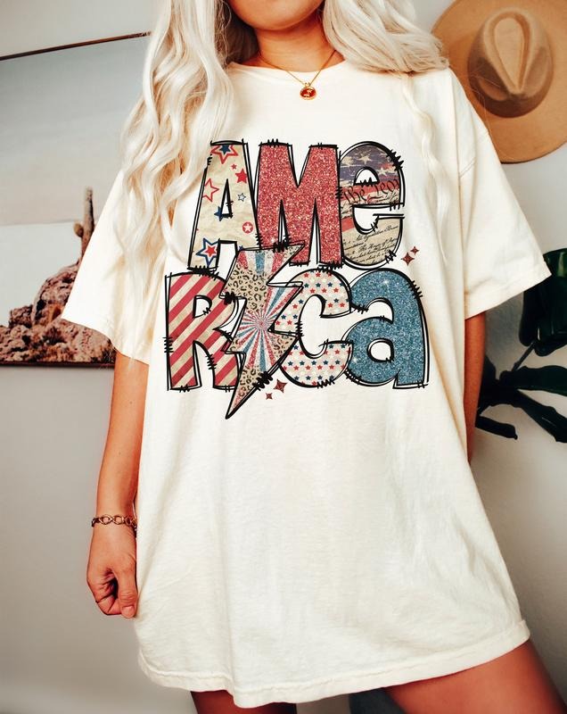 4th Of July America Tshirt Sparkly America Tee, Independence Day, 4th Of July, Leopard 4th Of July Shirt, Patriotic Shirt, Unisex T-Shirt, Gifts For Men Women, Short Sleeve Tee Shirt, Gifts For Birthday