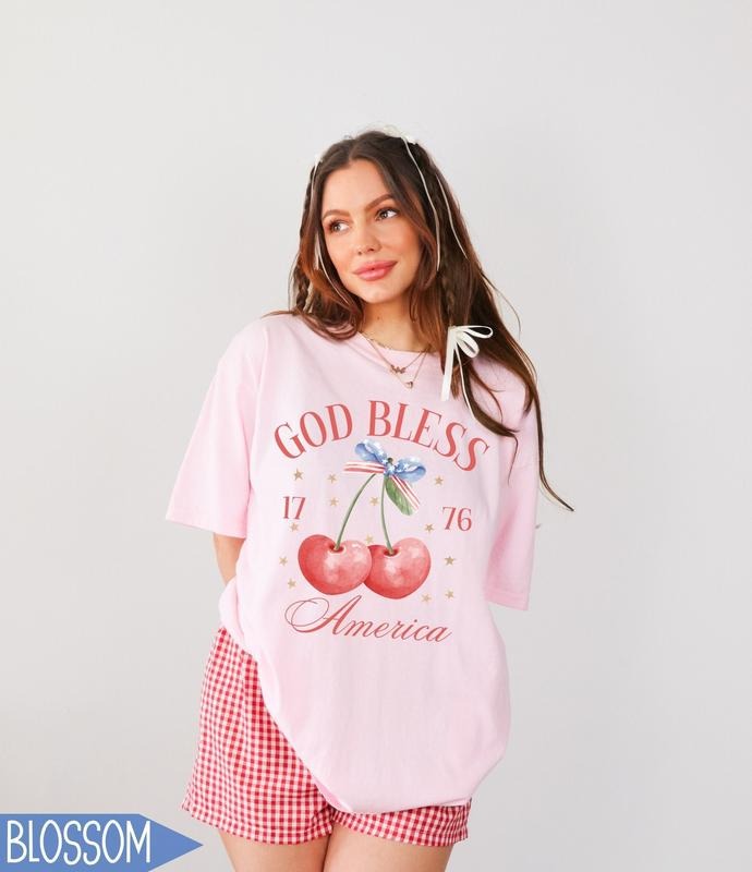 4th Of July Christian Shirt For Women Religious Coquette Patriotic T Shirt God Bless America Tshirt Independence Day Gift