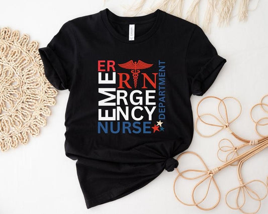 4th Of July Emergency Department 4th Of July Nurse Er Nurse Ed Nurse Registered Nurse Rn Shirt Emergency Room Nurse Gift For Nurse