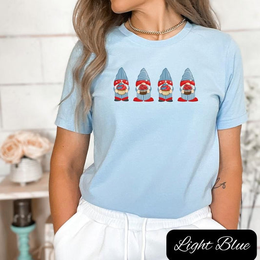 4th Of July Gnome Shirt American Gnome Shirt Patriotic Gnome 4th Of July Cupcakes Memorial Day Labor Day Bbq Shirt Cute 4th Of July Tee