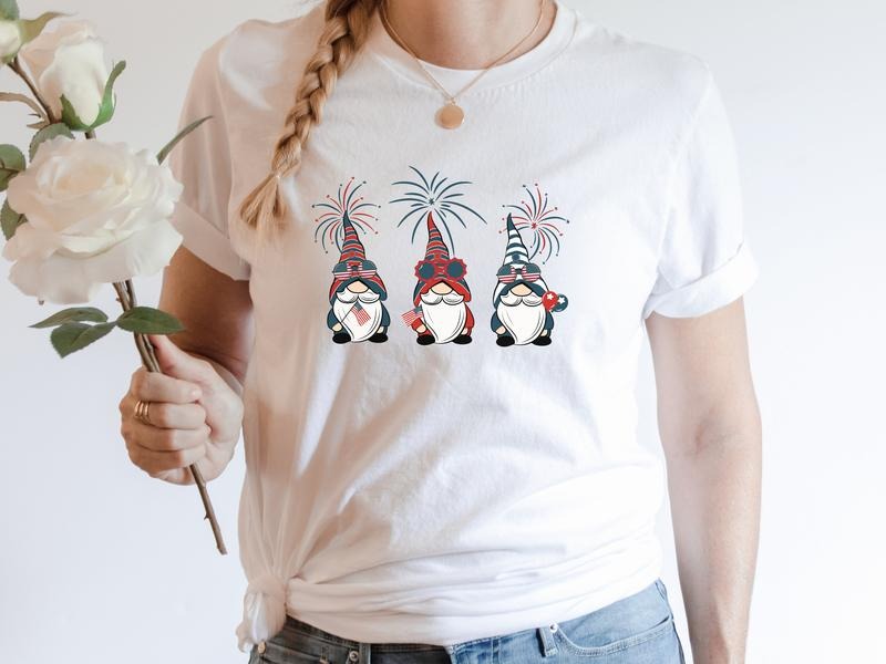 4th Of July Gnome Shirt Patriotic Gnome T-shirt Dad Gnome Shirt Funny Gnome Shirt 4th Of July T-shirt Dad And Grandpa Shirt Funny Tee