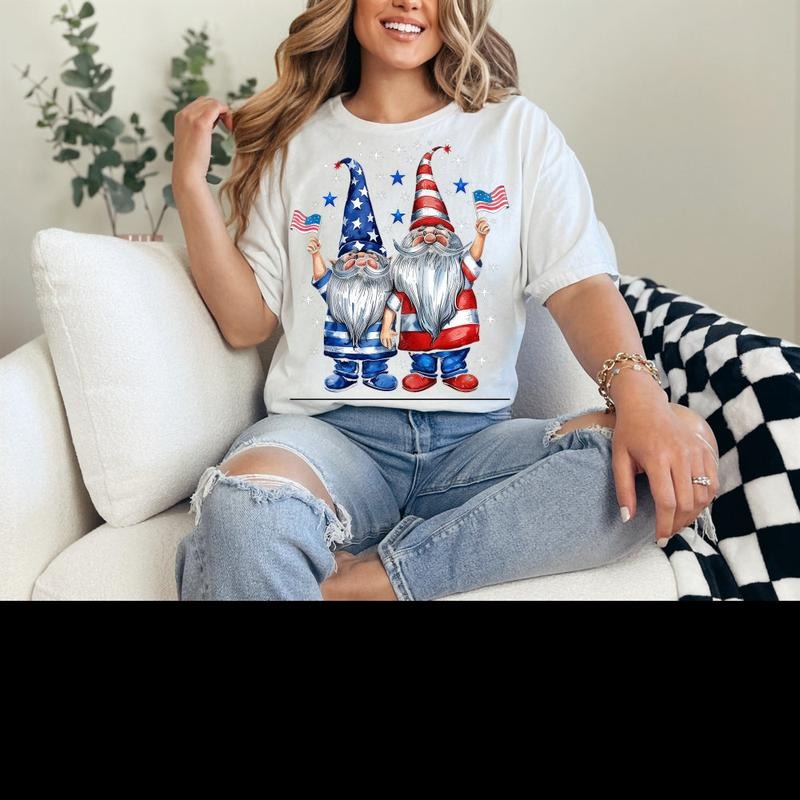 4th Of July Gnome Tee Shirt Gnomes Firework Tee Shirt Independence Day Tee Shirt 4th Of July Tee Patriotic Gnomes Freedom Shirt