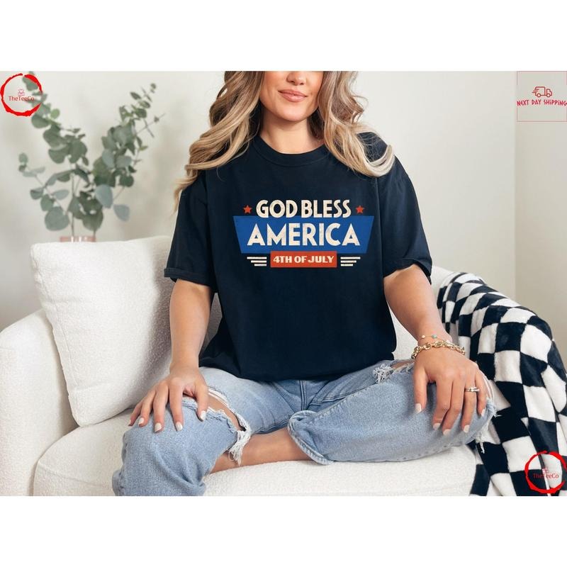 4th Of July Shirt God Bless America Shirt Patriotic Shirt Independence Day Gift Red White Blue Shirt American Shirt