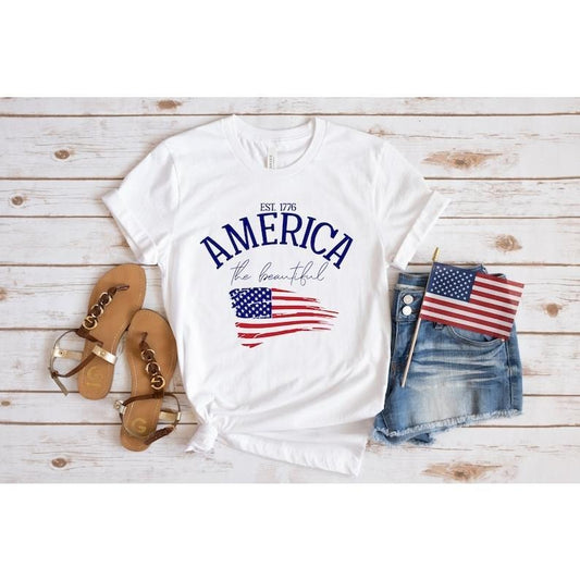 4th Of July T-Shirt, America The Beautiful Shirt, Patriotic Shirt, Independence T-Shirt, American Flag Shirt, Patriotic American Tee,Freedom